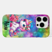 Neonwolken en eenhoorn personaliseren Case-Mate iPhone case (Achterkant (horizontaal))