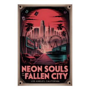Neonzielen van het Geheime Los Angeles Perfect Poster