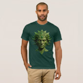 Neopagan Jack in het Groene Wilde Man T-shirt (Voorkant volledig)