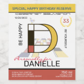 Neoplasticisme Abstracte Art Monogram. Brief D Wijn Etiket (Enkel label)