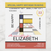 Neoplasticisme Abstracte Art Monogram. Brief E Wijn Etiket (Enkel label)