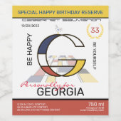 Neoplasticisme Abstracte Art Monogram. Brief G Wijn Etiket (Enkel label)