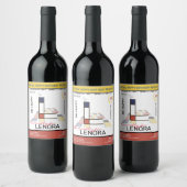 Neoplasticisme Abstracte Art Monogram. Letter L Wijn Etiket (Flessen)