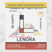 Neoplasticisme Abstracte Art Monogram. Letter L Wijn Etiket (Enkel label)