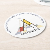 Neoplasticisme Art Cool Monogram. Brief A Ronde Kartonnen Onderzetter (Gebogen)