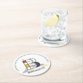 Neoplasticisme Art Cool Monogram. Brief B Ronde Kartonnen Onderzetter (Insitu)