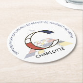 Neoplasticisme Art Cool Monogram. Brief C Ronde Kartonnen Onderzetter (Gebogen)