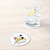 Neoplasticisme Art Cool Monogram. Brief H Ronde Kartonnen Onderzetter (Insitu)