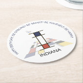 Neoplasticisme Art Cool Monogram. Brief I Ronde Kartonnen Onderzetter (Gebogen)