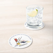 Neoplasticisme Art Cool Monogram. Brief K Ronde Kartonnen Onderzetter (Insitu)