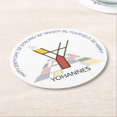 Neoplasticisme Art Cool Monogram. Brief Y Ronde Kartonnen Onderzetter (Gebogen)