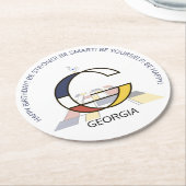 Neoplasticisme Art Cool Monogram. Letter G Ronde Kartonnen Onderzetter (Gebogen)