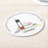 Neoplasticisme Art Cool Monogram. Letter L Ronde Kartonnen Onderzetter (Gebogen)