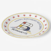 Neoplasticisme Art Elegant Monogram. Brief B Papieren Bordje (Gekanteld)