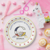 Neoplasticisme Art Elegant Monogram. Brief G Papieren Bordje (Feest)