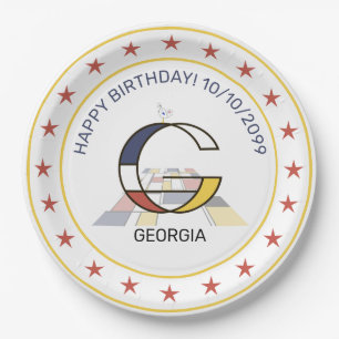 Neoplasticisme Art Elegant Monogram. Brief G Papieren Bordje