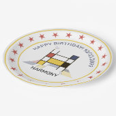 Neoplasticisme Art Elegant Monogram. Brief H Papieren Bordje (Gekanteld)