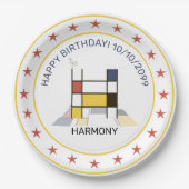 Neoplasticisme Art Elegant Monogram. Brief H Papieren Bordje (Voorkant)