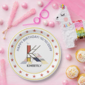 Neoplasticisme Art Elegant Monogram. Brief K Papieren Bordje (Feest)