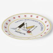 Neoplasticisme Art Elegant Monogram. Brief M Papieren Bordje (Gekanteld)