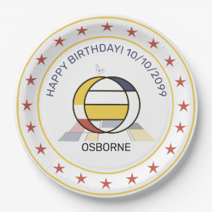 Neoplasticisme Art Elegant Monogram. Brief O Papieren Bordje