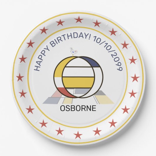 Neoplasticisme Art Elegant Monogram. Brief O Papieren Bordje (Voorkant)