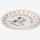 Neoplasticisme Art Elegant Monogram. Brief P Papieren Bordje (Gekanteld)