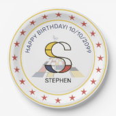 Neoplasticisme Art Elegant Monogram. Brief S Papieren Bordje (Voorkant)