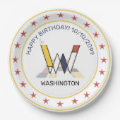 Neoplasticisme Art Elegant Monogram. Brief W Papieren Bordje (Voorkant)