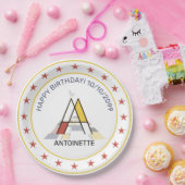 Neoplasticisme Art Elegant Monogram. Letter A-papi Papieren Bordje (Feest)