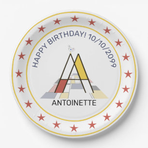 Neoplasticisme Art Elegant Monogram. Letter A-papi Papieren Bordje