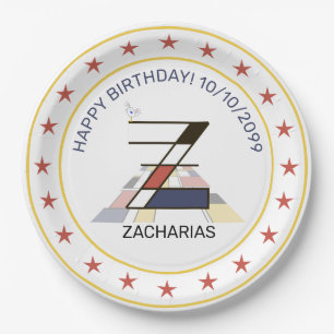 Neoplasticisme Art Elegant Monogram. Letter Z Papieren Bordje