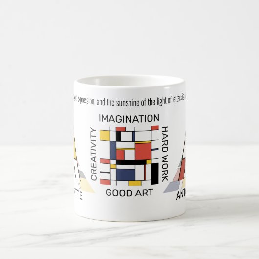 Neoplasticisme Kunst Stijlvol monogram. Brief A Koffiemok (Center)