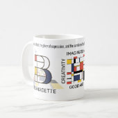 Neoplasticisme Kunst Stijlvol monogram. Brief B Koffiemok (Voorkant links)