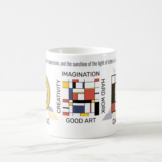 Neoplasticisme Kunst Stijlvol monogram. Brief D Koffiemok (Center)