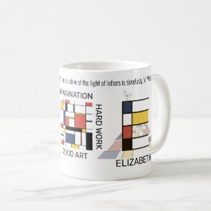 Neoplasticisme Kunst Stijlvol monogram. Brief E Koffiemok