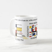 Neoplasticisme Kunst Stijlvol monogram. Brief E Koffiemok (Voorkant links)