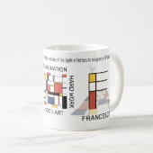 Neoplasticisme Kunst Stijlvol monogram. Brief F Koffiemok (Voorkant rechts)