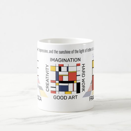 Neoplasticisme Kunst Stijlvol monogram. Brief F Koffiemok (Center)