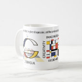 Neoplasticisme Kunst Stijlvol monogram. Brief G Koffiemok (Voorkant links)