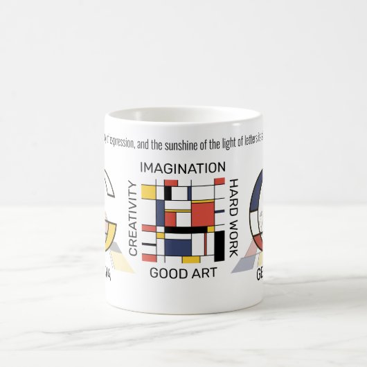 Neoplasticisme Kunst Stijlvol monogram. Brief G Koffiemok (Center)