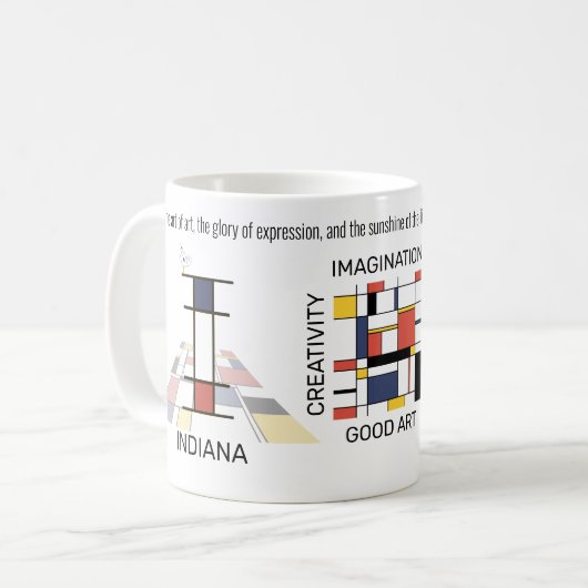 Neoplasticisme Kunst Stijlvol monogram. Brief I Koffiemok (Voorkant links)