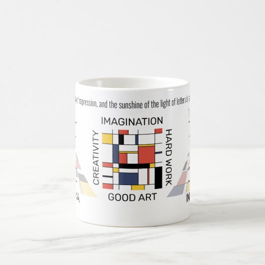 Neoplasticisme Kunst Stijlvol monogram. Brief I Koffiemok (Center)