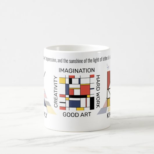 Neoplasticisme Kunst Stijlvol monogram. Brief K Koffiemok (Center)