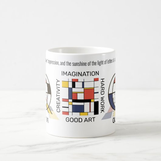 Neoplasticisme Kunst Stijlvol monogram. Brief Q Koffiemok (Center)