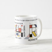 Neoplasticisme Kunst Stijlvol monogram. Brief R Koffiemok (Voorkant rechts)