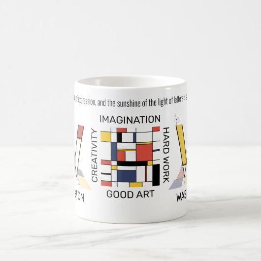 Neoplasticisme Kunst Stijlvol monogram. Brief W Koffiemok (Center)