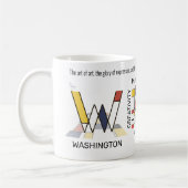 Neoplasticisme Kunst Stijlvol monogram. Brief W Koffiemok (Links)