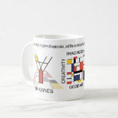 Neoplasticisme Kunst Stijlvol monogram. Brief Y Koffiemok (Voorkant links)