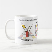 Neoplasticisme Kunst Stijlvol monogram. Brief Y Koffiemok (Links)